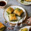 Baklava con pistacho en el sabor de marruecos